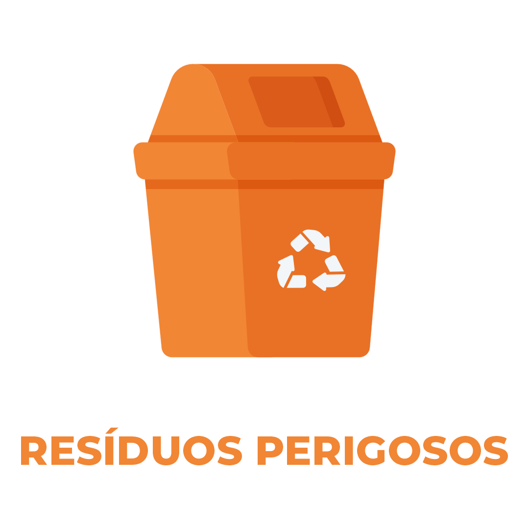 Lixeira Laranja para Depósito de Lixo Tóxico e Perigosos