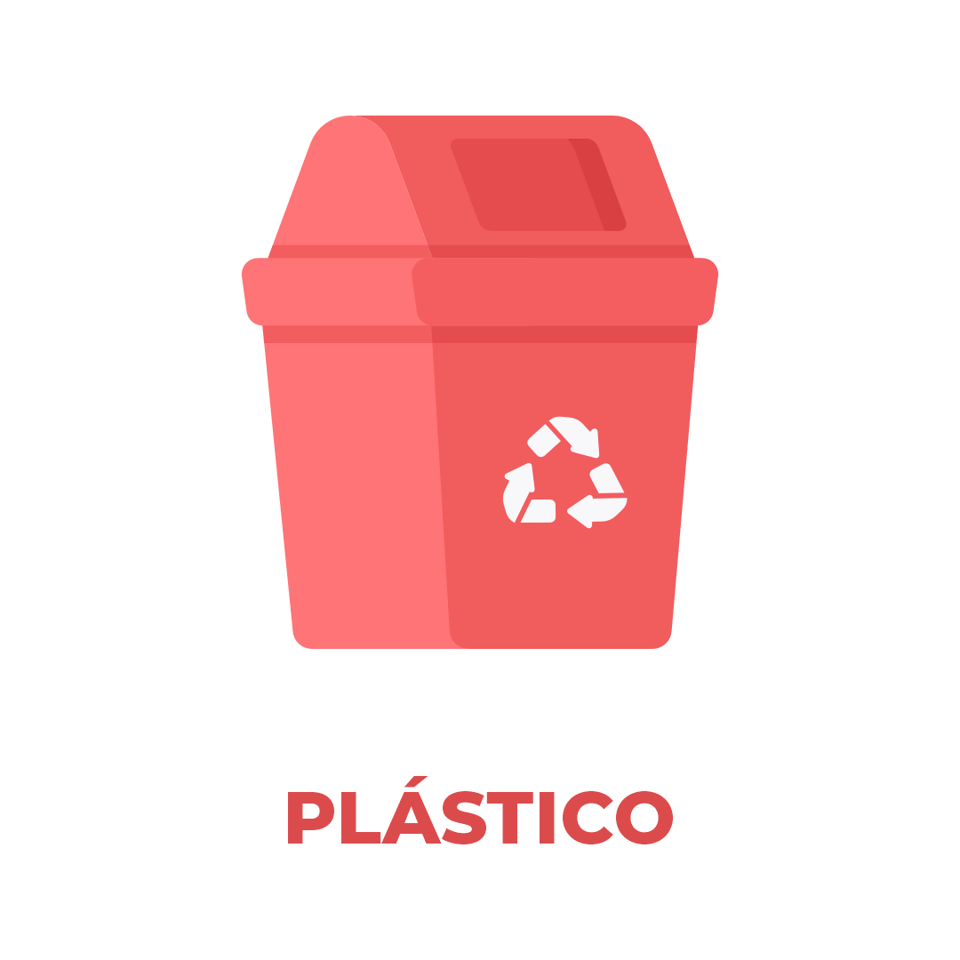 Lixeira Vermelha para Depósito de Plásticos